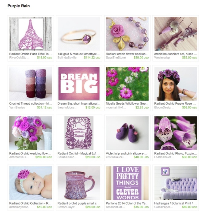 "Radiant Orchid" is Pantone's color of the year 2014 and it reminds me of my "Sienna" baby girl rag quilt! So many fun shops on Etsy!