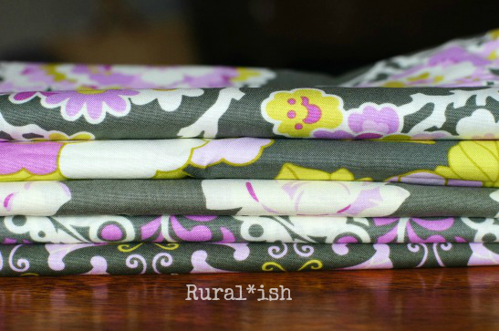Fabric for Rural*ish baby girl rag quilt