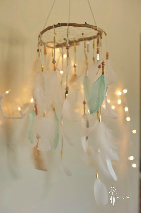 Baby nursery dream catcher mobile by The Big Sky Place on Etsy